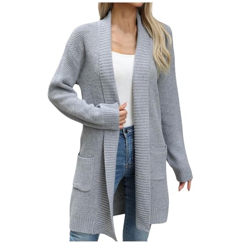 Chaqueta de mujer de punto larga para tardes de invierno relajadas