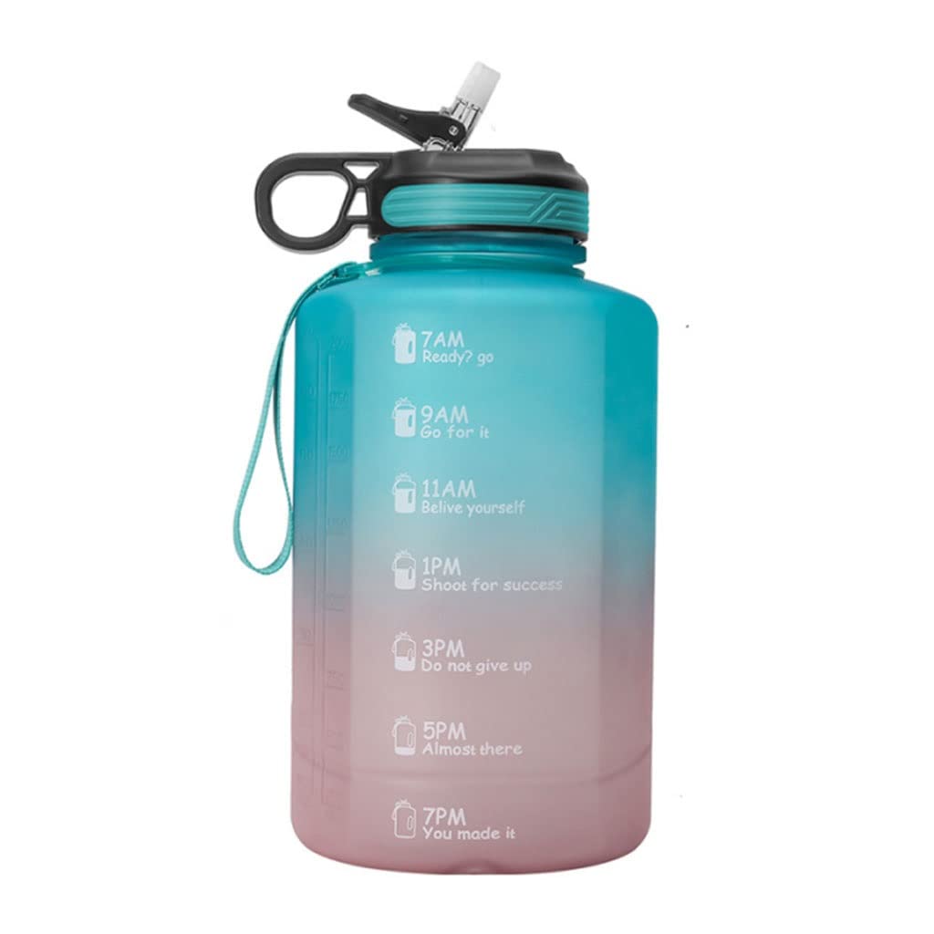 Bottiglia Sportiva Bottiglia d'acqua portatile da 2,2 litri con marcatore motivazionale Grande capacità di gradiente all'aperto bottiglie d'acqua for lo sport fitness Bottiglia d'acqua ( Color : Green