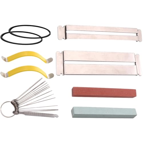 CONGARTENO Kit de Mantenimiento para Guitarra 9 Piezas Piedra para Pulir Separadores Metálicos de...