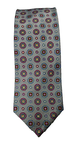 Robert Talbott Gray With Multi Color Medallion Seven Fold Tie #TOP17