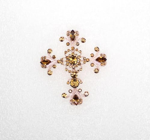 Image of Faship Gorgeous Rhinestone Crystal Cross Crucifix Pin Brooch