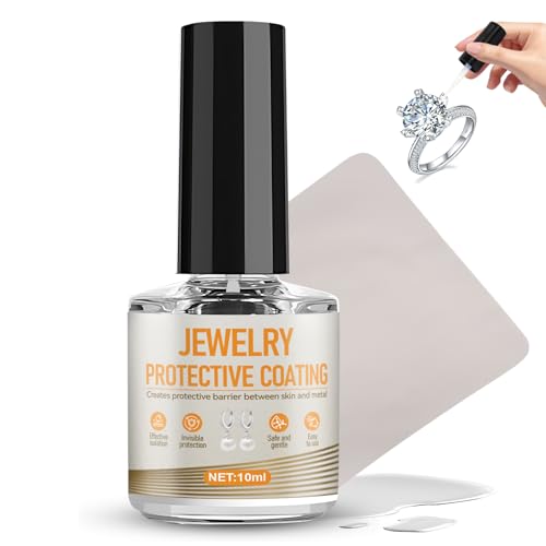 WANJAO 10ML Jewelry Protective Coating Transparent Jewelry Sealant Prevent Oxidation Traceless Long-Lasting Protection Creates Protective Barrier Between Skin and Metal for Earrings Rings Bracelets