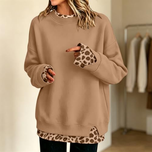 Crew Neck Sweatshirts for Women Oversized Polka Dot Sweatshirt Fall Blouses - image 2