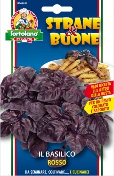 SEMENTI DI ORTAGGI DI VARIETA' STRANE & BUONE IN BUSTINE PER USO HOBBYSTICO (basilico rosso)