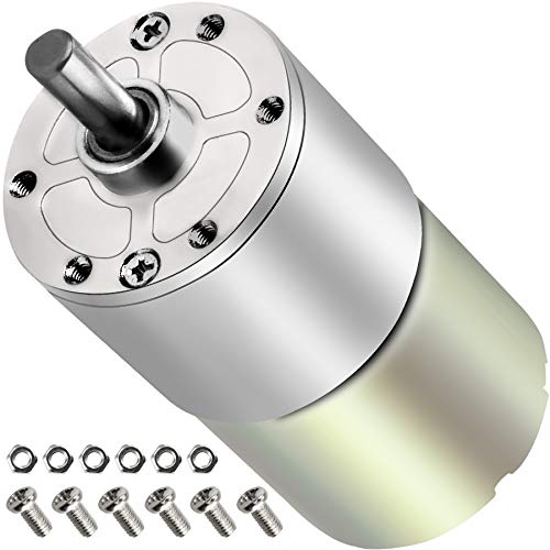 PLUMIA DC 12V 30RPM Gear Motor Centric Output Shaft 37mm Diameter Gearbox High Torque Electric Micro Speed Reduction Geared Motor