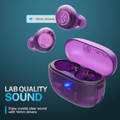 Image of JLab Go Pop ANC, True Wireless Earbuds, Active Noise Cancelling, Transparent Purple