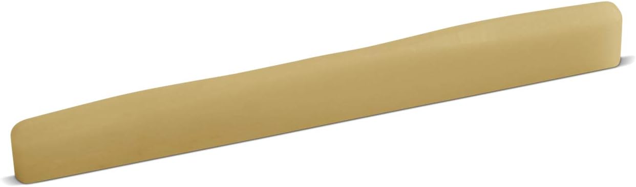 Unbleached Bone Saddle – Fits Some Blueridge® Guitars – Single Wave Compensated – 16 inch Radius – 75 mm Length