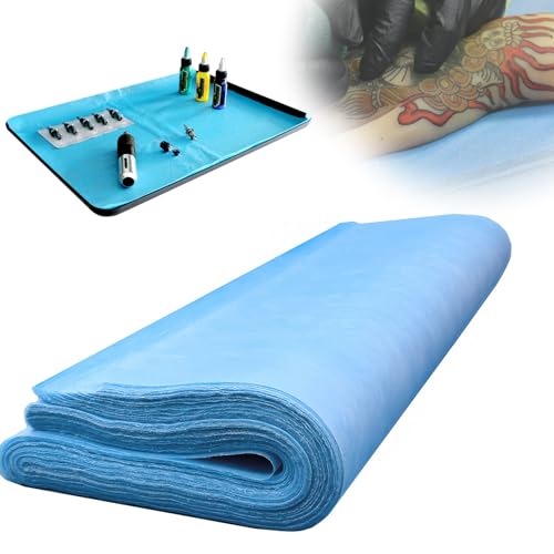 Image of Tattoo Table Covers Clean Pad, Waterproof Tattoo Bib Sheet for Patients - Dentist or Medical Tray Cover and Nail Table Cover Supplies,100pcs15 inch X 19 inch
