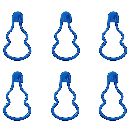 XGNG 200PCS Plastic Double Gourd Pin Knitting Stitch Counter Crochet Locking Stitch Markers Stitch Plastic Safety Pins Needle Clip Knitting Crochet Markers DIY Craft, Blue - Thumbnail 3