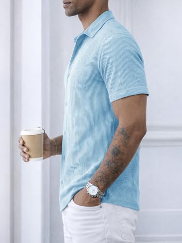 Image of Nobel Monk Men's Solid Casual Shirt |Half Sleeve | Regular Fit |Stylish Shirt for Men