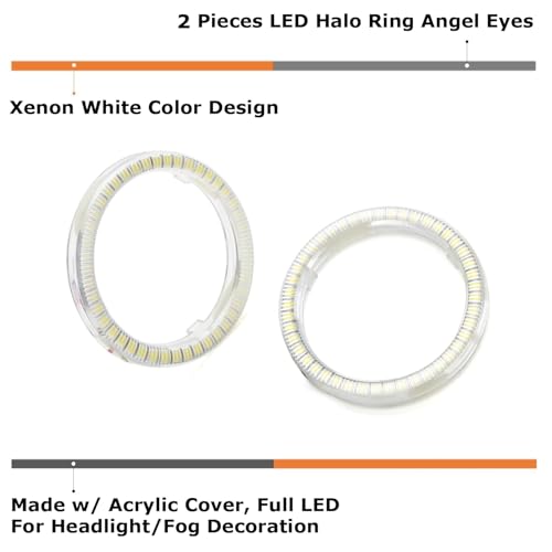 Kit de Aros LED Halo Blanco Xenón 72-75mm para Auto miniatura 2