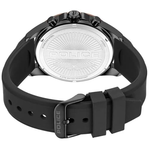 Image of Police Quartz Black Round Dial Men's Analog Watch | Silicone Strap Material | Water Resistant Watch - PLPEWJQ2204110
