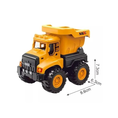 Image of Combo Pack Mixer, Crane, Excavator and Dumper Friction-Powered Unbreakable Pull-Along Back Construction Vehicle Trucks Toy Ideal for Playing Kid's and Children's (4 Engineer Set)