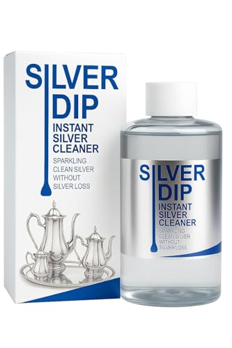 Image of Silver Dip Cleaner for Jewelry, Pooja & Home Use | Instant Silver Cleaning Solution & Polish | Pitambari-Type Shine Formula (300ml) Removes Tarnish Restores Shine Liquid Cleaner for Silver Item