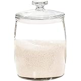 Xiraivkeガラス製密閉米桶 おしゃれ 米・小麦粉・ガリョウデンガキ・砂糖用 防虫防潮 蓋付き貯蔵罐 冷蔵庫対応 キッチン収納 米容器・米収納盒・米箱​