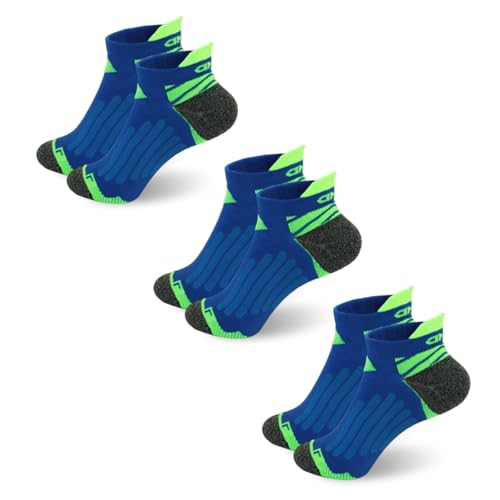 +MD Crew Socks for Women Men, Nylon Athletic Running Sport Socks, Ladies Mid Calf Socks Size 9-11 3 Pairs (Blue-s) 9-11
