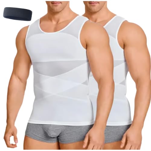 Sculptcore - Shaper Vest 2.0, Sculptcore Men's Body Shaper, Men's Compression Shirt Body Shaper Vest Workout Tank Tops