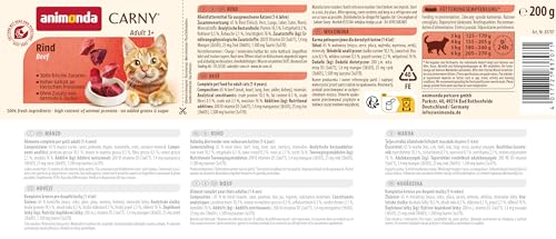 animonda Carny Adult Herzhafte Variation (12 x 200 g), Katzennassfutter für ausgewachsene Katzen, Nassfutter mit 100 % frischen, fleischlichen Zutaten, Katzenfutter ohne Getreide und Zucker