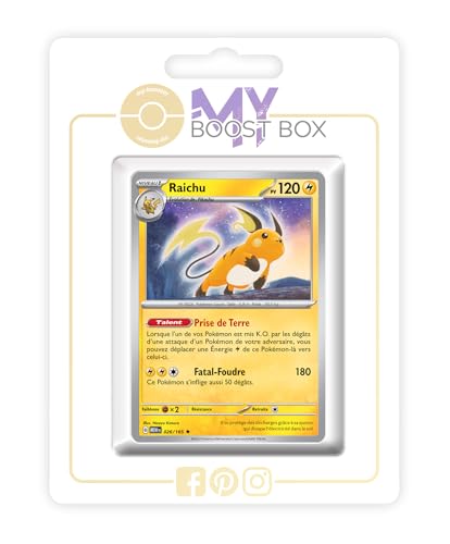 Raichu 026/165 Holo ou Reverse (aléatoire) - Myboost X Écarlate et Violet 3.5 151 - Coffret de 10 Cartes Pokémon Françaises