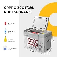 BougeRV CRPRO Kompressor Kühlbox 29L,-22℃~10℃, Kühlbox für Auto, Grau – Ansicht 2
