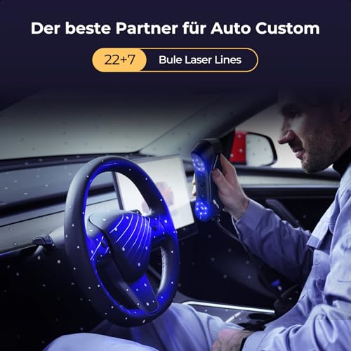 Creality Raptor Pro 3D Scanner, Bester Partner für Auto Custom, 22 Kreuz +7 parallele blaue Laserlinien, volumetrische Genauigkeit: 0,02 mm + 0,08 mm/m, Objekte zwischen 5-4000 mm
