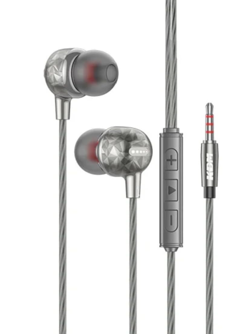 KDM M55 Wired Earphones, 10mm Speaker, 3.5mm Jack, 1200mm Cable, Metallic Grey, Magnetic Buds, Music Controls-image-20