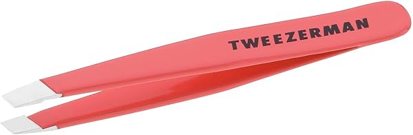 TWEEZERMAN Mini pinzetta (punte di precisione inclinate affilate a mano, qualità professionale, ergonomica, per sopracciglia, acciaio inox) - 1