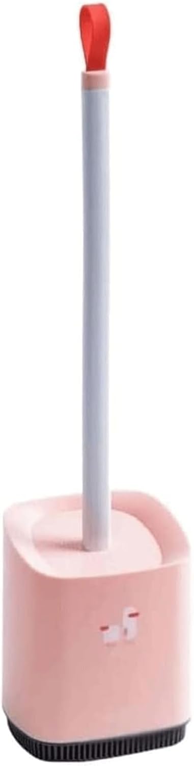 Wall Mounted Toilet Brushes Practical Toilet Brush ABS Toilet Bowl Brush with Ventilated Holder Toilet Cleaner Brush, Pink