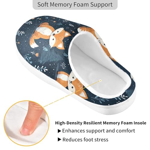 Cute Fox Animal Slippers for Women Men Indoor Slippers Memory Foam Fuzzy Slippers House Shoes for Indoor Outdoor Size 6/7 214a51673