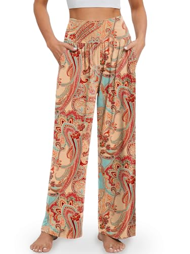 Image of Gracyoga Wide Leg Yoga Pants for Women Casual Loose Cozy Sweatpants High Waisted Lounge Pajama Flowy Pants With Pockets