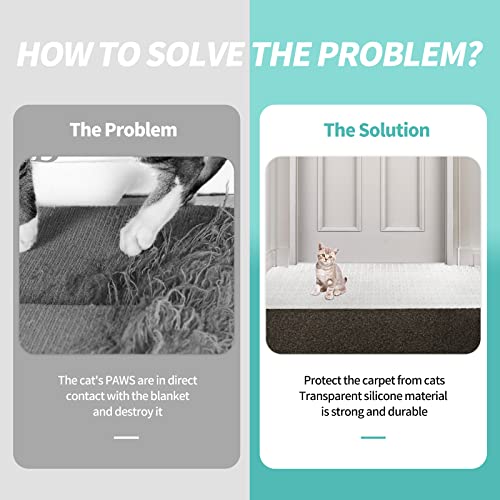 Xl Heavy Duty Carpet Protector,Non-Slip Plastic Cat Scratch Stopper For Most Interior Doorway,Prevent Carpets At Doorway Rugs From Pets Scratching,Tearing,Wearing Requires No Hooks,3.6Ft*15Inch #TOP2