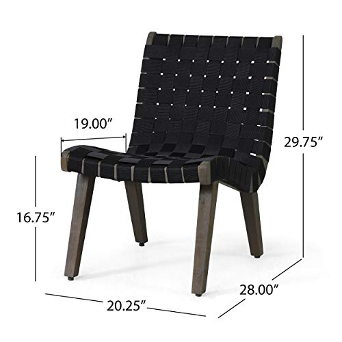 Christopher Knight Home Charlotter Outdoor Lounge Chair, Black + Gray #TOP7