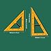 Bothyi 2Pcs Large Triangle Ruler with Removable Handle Clear Scale Yellow Teaching Equipment for School Whiteboard Blackboard Office