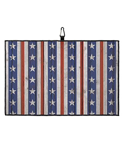 Red Blue Star Stripes Golf Towel,Funny Golf Towel For Golf Bags Disc With Clip,Personalized Microfiber Waffle Golf Club Towel Accessories Gift For Men/Women/Dad/Mom/Grandpa Farmhouse Independence Day #TOP10