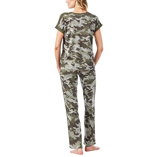 Lucky Brand Women's Pajama Set - 4 Piece Sleep Shirt, Tank Top, Pajama Pants, Lounge Shorts (S-Xl), Size Small, Camo #TOP1