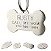 Stainless Steel Custom DEEP Engraved Pet ID Tags, Personalized Front and Back Dog Tags for Dogs and Cats (Bone - Regular)