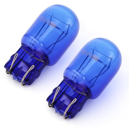 Riloer Luces de Circulación Diurna, 2 Piezas T20 7443 W21 / 5W R580 de Señal de Giro/Luces Laterales de Freno Traseras, Bombillas de Efecto HID