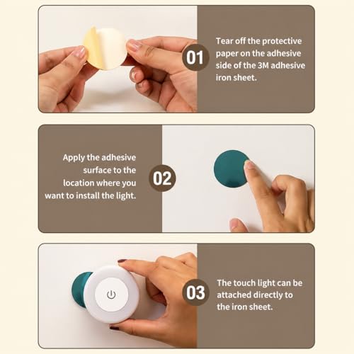 Image of FLYNGO Touch Control Wireless LED Night Light, USB Rechargeable Magnetic Stick-On Light with Adjustable Brightness for Closet, Wardrobe, Bedroom, Hallway & Stairs