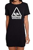 ouvir musica talco no salão Forma ajustada. Caution Talco Powder Northern Soul Vestido de camiseta para mujer, Negro, Medium