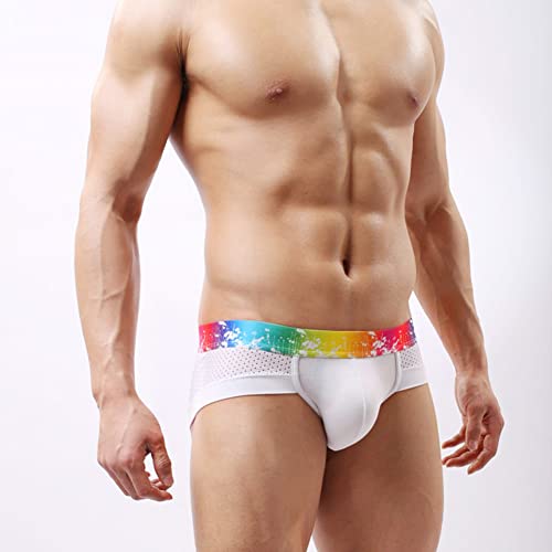 Men's Sexy Soft Underwear Briefs Colorful Waistband Breathable Underpants4