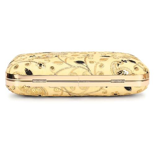 Image of LONGING TO BUY Hand Crafted Designer Box Clutch - Zari Embroidery For Women