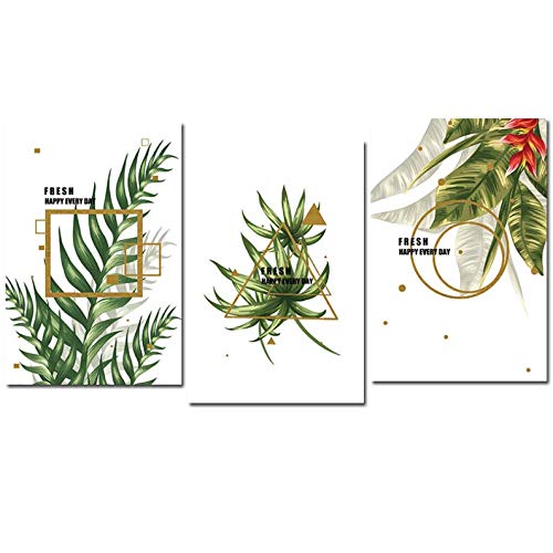 Toile Murale Vert Feuille Plante Décoration Salon Affiche Style Nature Prints 50x70cm