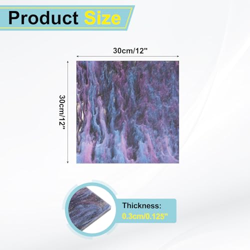 Image of MECCANIXITY 1 Pcs Glitter Pearl Acrylic Sheet,12 inch x 12 inch x 1 /8 inch Pearlescent Cast Pmma Plastic Sheets Extruded Translucent Blanks for DIY Art Crafting Laser Cutting & Engraving,Purple Black