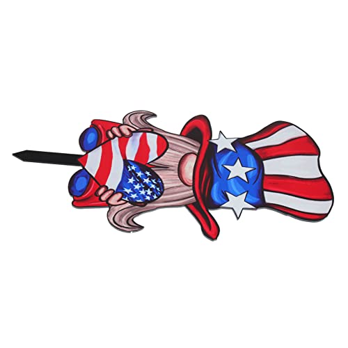 Abaodam 3Pcs Independence Day Card Outdoor Decor Americana Decor Outdoor Party Supplies Gnome Yard Sign 4Th Of July Decor Memorial Day Decor Gnome Garden Ornament Gnome Garden Stake Statue #TOP1