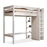 Cadre en bois massif : fabriqué en panneaux de particules E1 et en bois massif de qualité supérieure, le lit mezzanine offre une résistance et une durabilité maximales. Le design stable assure un endroit sûr et confortable pour les enfants à partir de 6 ans et répond aux exigences strictes de la norme EN 747-1:2024, qui garantit la sécurité et la stabilité des lits superposés.