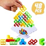 SUPPLIEDBY SAL 48 PCS Tetra Tower Game-Stacking Game for Kids & Adults-Family Board Games-for Game Night-Balance Game Toys-Parties Travel Team Building Games
