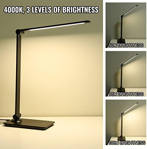 Desk Lamp, CeSunlight Desk Light, Dimmable Table Lamp, 8W, 700 Lumen, 3 Brightness Levels, Touch Control, Memory Function, LED Foldable Led Lamp for Reading, Working, Office, Study