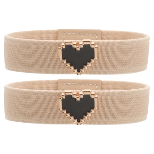 1Pair Heart Pearl Elastic Shoe Straps for Slip Flat Shoe Straps Comfortable Ankle Strap for Secure Fit Decorative Heart Design for Elegant Style