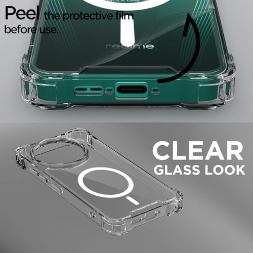 Image of Amazon Basics Back Cover for Realme GT 8 Pro 5G Mag-Safe Shockproof PC + TPU Protective Case Magnetic Support Bumper Case (Transparent Mag-Safe)