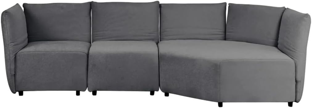 Sofa Set with Polyester Upholstery with Adjustable Back with Free Combination,Suit for Living Room(D)